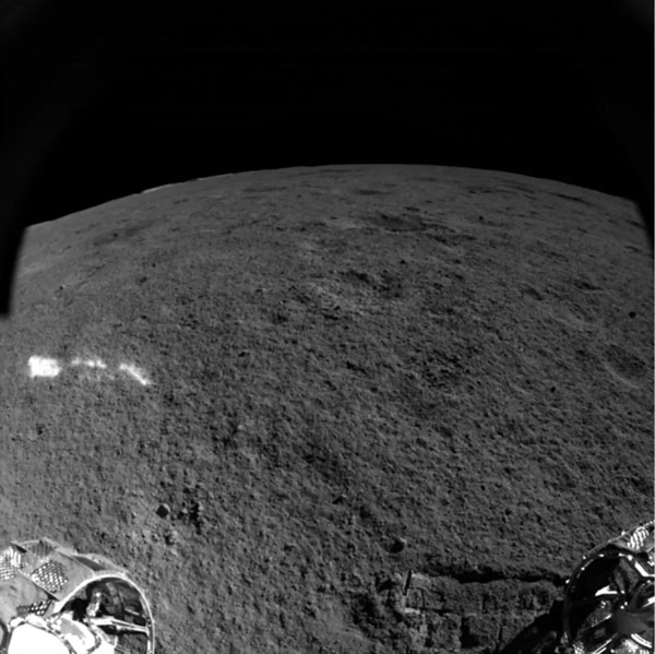 View through Yutu 2's obstacle avoidance camera