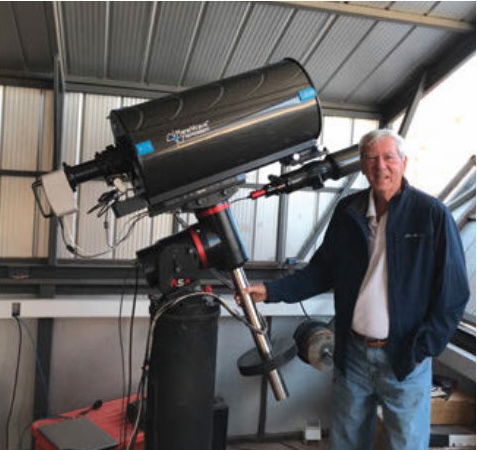 astrophotographer with his setup
