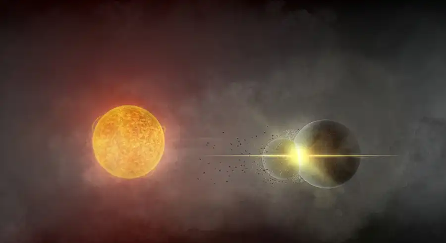 artist's concept of planetary collision