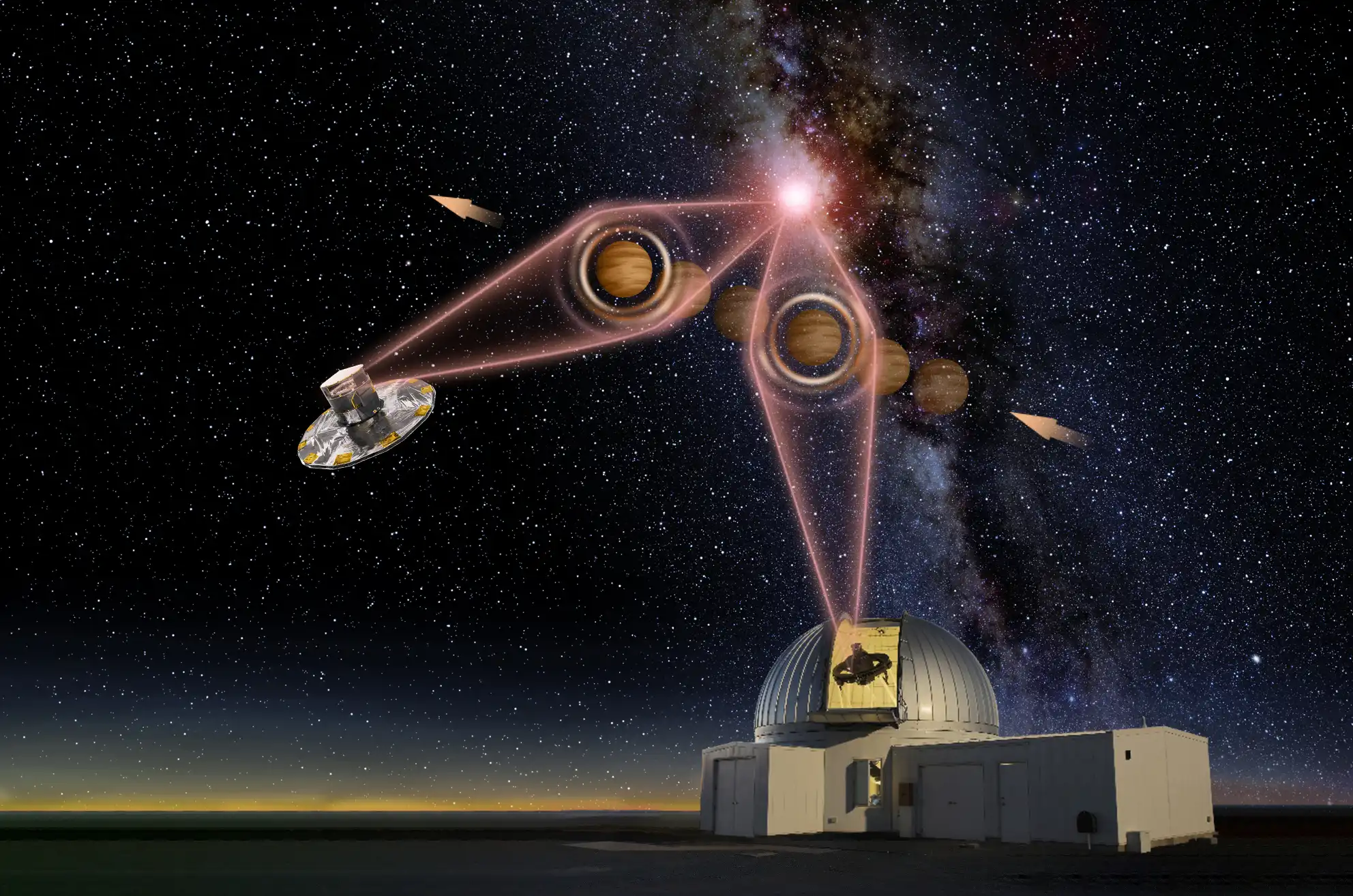 artist's concept of gravitationally lensed planet