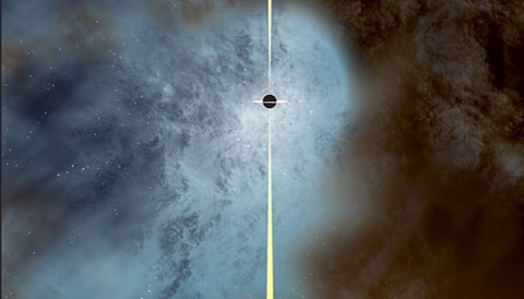 Black hole flees massive galaxy