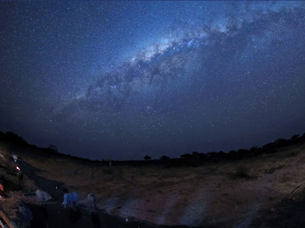 Milky Way over Savute watering hole